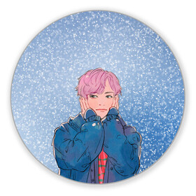 Коврик для мышки круглый с принтом JIMIN SPRING DAY в городе Новоалтайск, резина и полиэстер | круглая форма, изображение наносится на всю лицевую часть | Тематика изображения на принте: bt21 | bts | hoseok | jhope | jimin | jin | jungkook | namjoon | rm | taehyung | v | бантан | бт21 | бтс | весна | ви | голубая | джей хоуп | джин | зима | намджун | новый год | рм | снег | снежинки | спринг дэй | тэхен | хосок | чимин | чонгук 