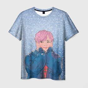 Мужская футболка 3D с принтом JIMIN SPRING DAY в городе Новоалтайск, 100% полиэфир | прямой крой, круглый вырез горловины, длина до линии бедер | Тематика изображения на принте: bt21 | bts | hoseok | jhope | jimin | jin | jungkook | namjoon | rm | taehyung | v | бантан | бт21 | бтс | весна | ви | голубая | джей хоуп | джин | зима | намджун | новый год | рм | снег | снежинки | спринг дэй | тэхен | хосок | чимин | чонгук 