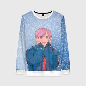 Женский свитшот 3D с принтом JIMIN SPRING DAY в городе Новоалтайск, 100% полиэстер с мягким внутренним слоем | круглый вырез горловины, мягкая резинка на манжетах и поясе, свободная посадка по фигуре | bt21 | bts | hoseok | jhope | jimin | jin | jungkook | namjoon | rm | taehyung | v | бантан | бт21 | бтс | весна | ви | голубая | джей хоуп | джин | зима | намджун | новый год | рм | снег | снежинки | спринг дэй | тэхен | хосок | чимин | чонгук 