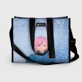 Сумка-шоппер 3D с принтом JIMIN SPRING DAY в городе Новоалтайск, 100% полиэстер | застегивается на металлическую кнопку; внутренний карман застегивается на молнию. Стенки укреплены специальным мягким материалом, чтобы защитить содержимое от несильных ударов
 | bt21 | bts | hoseok | jhope | jimin | jin | jungkook | namjoon | rm | taehyung | v | бантан | бт21 | бтс | весна | ви | голубая | джей хоуп | джин | зима | намджун | новый год | рм | снег | снежинки | спринг дэй | тэхен | хосок | чимин | чонгук 