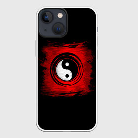 Чехол для iPhone 13 mini с принтом ИНЬ ЯНЬ в городе Новоалтайск,  |  | amoled | брызги крови | гармония | инь янь | минимализм