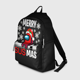 Рюкзак 3D с принтом Merry Sus Mas в городе Новоалтайск, 100% полиэстер | лямки с регулируемой длиной, сверху петелька, чтобы рюкзак можно было повесить на вешалку. Основное отделение закрывается на молнию, как и внешний карман. Внутри два дополнительных кармана, один из которых закрывается на молнию. По бокам два дополнительных кармашка | 2021 | among us | impostor | space mafia | sus.puffballs united | амонг ас | глитч | е | игра | импостор | инопланетянunicorn | инопланетяне | инопланетянин | маска | надпись | новогодний амонг ас | с новым годом | самозванец