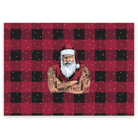 Поздравительная открытка Санта Хипстер: в городе Новоалтайск, 100% бумага | плотность бумаги 280 г/м2, матовая, на обратной стороне линовка и место для марки
 |