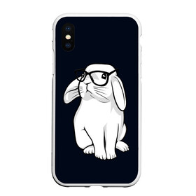 Чехол для iPhone XS Max матовый с принтом Кролик Хипстер в городе Новоалтайск, Силикон | Область печати: задняя сторона чехла, без боковых панелей | 100 | alter | bad | beard | boy | dead | death | ego | girl | head | hipster | life | old | omg | rabbit | real | retro | skull | wolf | белый | борода | бородач | босс | брат | бро | волк | гитара | гитарист | заяц | кролик | на | ретро | 