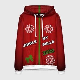 Мужская толстовка 3D с принтом Jingle my bells 2020 в городе Новоалтайск, 100% полиэстер | двухслойный капюшон со шнурком для регулировки, мягкие манжеты на рукавах и по низу толстовки, спереди карман-кенгуру с мягким внутренним слоем. | 