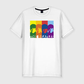 Мужская футболка хлопок Slim с принтом The Beatles в городе Новоалтайск, 92% хлопок, 8% лайкра | приталенный силуэт, круглый вырез ворота, длина до линии бедра, короткий рукав | битлз | история | легенда | меломану | музыка | рок н ролл