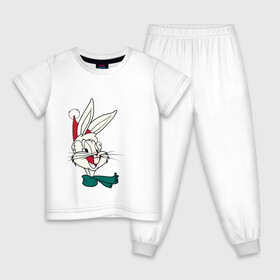 Детская пижама хлопок с принтом Bugs Bunny в городе Новоалтайск, 100% хлопок |  брюки и футболка прямого кроя, без карманов, на брюках мягкая резинка на поясе и по низу штанин
 | looney tunes | warner bros | багз банни | безумные мелодии | веселые мелодии | ворнер | луни тюнз | луни тюнс | мультяшки | новый год