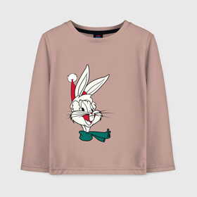 Детский лонгслив хлопок с принтом Bugs Bunny в городе Новоалтайск, 100% хлопок | круглый вырез горловины, полуприлегающий силуэт, длина до линии бедер | looney tunes | warner bros | багз банни | безумные мелодии | веселые мелодии | ворнер | луни тюнз | луни тюнс | мультяшки | новый год