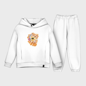Детский костюм хлопок Oversize с принтом Hipster lion в городе Новоалтайск,  |  | Тематика изображения на принте: beard | cool | eyes | fashion | hairstyle | headphones | hipster | hype | lion | mane | muzzle | nose | борода | глаза | грива | круто | лев | мода | наушники | нос | причёска | хайп | хипстер | шевелюра