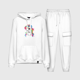 Женский костюм хлопок (с толстовкой) с принтом Unicorn hipster в городе Новоалтайск,  |  | color | cool | eyes | fashion | hipster | horn | hype | mane | muzzle | unicorn | глаза | грива | единорог | круто | мода | очки | рог | хайп | хипстер | цвет