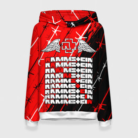 Женская толстовка 3D с принтом RAMMSTEIN в городе Новоалтайск, 100% полиэстер  | двухслойный капюшон со шнурком для регулировки, мягкие манжеты на рукавах и по низу толстовки, спереди карман-кенгуру с мягким внутренним слоем. | du hast | mein herz | rammstein | rammstein sonne. | группа rammstein | ду хаст | песня рамштайн | рамштайн | тилль линдеманн