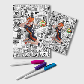Блокнот с принтом Хината Се Haikyu! в городе Новоалтайск, 100% бумага | 48 листов, плотность листов — 60 г/м2, плотность картонной обложки — 250 г/м2. Листы скреплены удобной пружинной спиралью. Цвет линий — светло-серый
 | волейбол | карасуно | манга | мяч | хината се