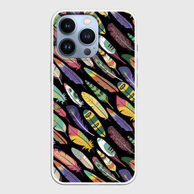 Чехол для iPhone 13 Pro с принтом Feathers 2022 в городе Новоалтайск,  |  | Тематика изображения на принте: color | cool | fashion | feather | hipster | круто | мода | перо | хипстер | цвет