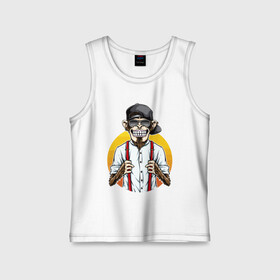 Детская майка хлопок с принтом Monkey hipster в городе Новоалтайск,  |  | baseball cap | beard | cool | earring | ears | fashion | hype | jaw | monkey | muzzle | smile | teeth | бейсболка | борода | зубы | круто | мода | обезьяна | пасть | серьга | улыбка | хайп