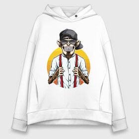 Женское худи Oversize хлопок с принтом Monkey hipster в городе Новоалтайск, френч-терри — 70% хлопок, 30% полиэстер. Мягкий теплый начес внутри —100% хлопок | боковые карманы, эластичные манжеты и нижняя кромка, капюшон на магнитной кнопке | baseball cap | beard | cool | earring | ears | fashion | hype | jaw | monkey | muzzle | smile | teeth | бейсболка | борода | зубы | круто | мода | обезьяна | пасть | серьга | улыбка | хайп