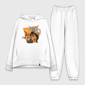 Женский костюм хлопок Oversize с принтом ЗЕНИЦУ И ИНОСКЕ в городе Новоалтайск,  |  | anime | demon slayer | kimetsu no yaiba | аниме | бесконечный поезд | зеницу | иноске | иноске хашибира | клинок | клинок рассекающий демонов | манга | недзуко | незука | незуко | нэзуко | рассекающий демонов | тамаё