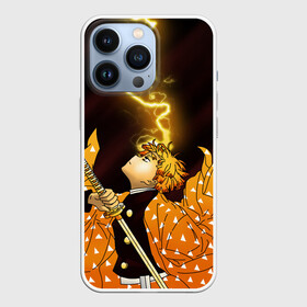 Чехол для iPhone 13 Pro с принтом ЗЕНИЦУ в городе Новоалтайск,  |  | Тематика изображения на принте: anime | demon slayer | kimetsu no yaiba | аниме | бесконечный поезд | гию томиока | зеницу | иноске | иноске хашибира | клинок | клинок рассекающий демонов | манга | недзуко | незука | незуко | нэзуко