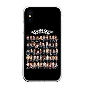 Чехол для iPhone XS Max матовый с принтом ROCK STARS в городе Новоалтайск, Силикон | Область печати: задняя сторона чехла, без боковых панелей | beatles | bono | kiss | music | nirvana | queen | rock | roling stones | stars | usa | боно | джагер | звезды | кобэйн | меркьюри | музыка | озборн | разные | рок