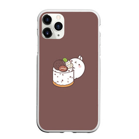 Чехол для iPhone 11 Pro Max матовый с принтом моланг с пироженкой в городе Новоалтайск, Силикон |  | Тематика изображения на принте: еда | моланг | пирожное | сладости