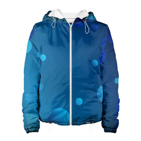 Женская куртка 3D с принтом Пузыри в городе Новоалтайск, ткань верха — 100% полиэстер, подклад — флис | прямой крой, подол и капюшон оформлены резинкой с фиксаторами, два кармана без застежек по бокам, один большой потайной карман на груди. Карман на груди застегивается на липучку | градиент | круг | пузыри | пузырь | шар
