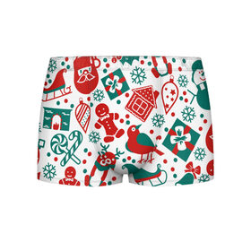 Мужские трусы 3D Дух Рождества и Нового Года: в городе Новоалтайск, 50% хлопок, 50% полиэстер | классическая посадка, на поясе мягкая тканевая резинка |