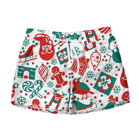 Женские шорты 3D Дух Рождества и Нового Года: в городе Новоалтайск, 100% полиэстер | прямой крой, два кармана без застежек по бокам. Мягкая трикотажная резинка на поясе, внутри которой широкие завязки. Длина до середины бедра |