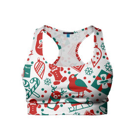 Женский спортивный топ 3D Дух Рождества и Нового Года: в городе Новоалтайск, 82% полиэстер, 18% спандекс Ткань безопасна для здоровья, позволяет коже дышать, не мнется и не растягивается |  |