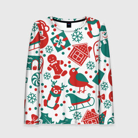 Женский лонгслив 3D Дух Рождества и Нового Года: в городе Новоалтайск, 100% полиэстер | длинные рукава, круглый вырез горловины, полуприлегающий силуэт |