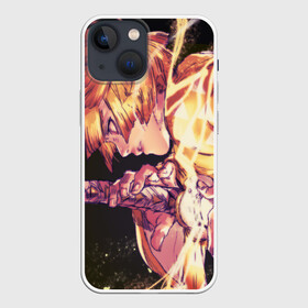 Чехол для iPhone 13 mini с принтом ЗЕНИЦУ ИЗ КЛИНКА в городе Новоалтайск,  |  | anime | demon slayer | kimetsu no yaiba | агацума | аниме | бесконечный поезд | зеницу | иноске | иноске хашибира | клинок | клинок рассекающий демонов | манга | недзуко | незука | незуко | нэзуко