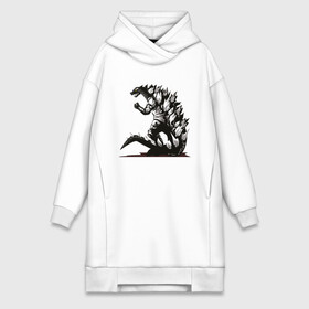 Платье-худи хлопок с принтом Годзилла в городе Новоалтайск,  |  | godzilla | гадзила | годзила | годзилла | динозавр | динозавры | дракон | драконы | фильм | фильмы | япония | японское