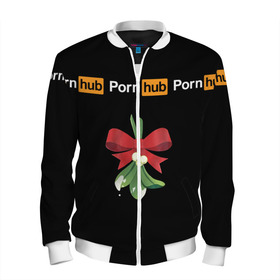 Мужской бомбер 3D с принтом XXXMAS (PornHub) в городе Новоалтайск, 100% полиэстер | застегивается на молнию, по бокам два кармана без застежек, по низу бомбера и на воротнике - эластичная резинка | brazzers | christmas | marry | new | santa | snow | winter | xmas | xxxmas | year | год | дед | мороз | новый | пронохаб | снег