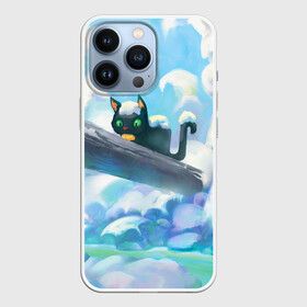 Чехол для iPhone 13 Pro с принтом Снежный котенок в городе Новоалтайск,  |  | Тематика изображения на принте: 2020 | christmas | new year | бык | герлянда | гирлянда | год быка | дед мороз | елка | зима | кот | котенок | новый год | огоньки | подарки | рождество | санта | свитер | снег | снеговик | снежинки | снежный котенок