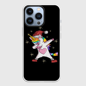 Чехол для iPhone 13 Pro с принтом Unicorn Dab в городе Новоалтайск,  |  | Тематика изображения на принте: art | christmas | dab | heart | new year | rainbow | santa hat | stars | unicorn | арт | единорог | звезды | новый год | радуга | рождество | сердце | шапка санты