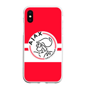 Чехол для iPhone XS Max матовый с принтом AJAX AMSTERDAM в городе Новоалтайск, Силикон | Область печати: задняя сторона чехла, без боковых панелей | Тематика изображения на принте: ajax | amsterdam | football | holland | red | sport | team | white | амстердам | аякс | гол | голландия | красный | логотип | мяч | нидерланды | полосы | спорт | футбол
