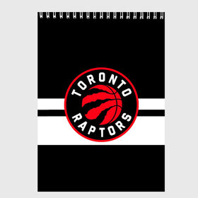 Скетчбук с принтом TORONTO RAPTORS в городе Новоалтайск, 100% бумага
 | 48 листов, плотность листов — 100 г/м2, плотность картонной обложки — 250 г/м2. Листы скреплены сверху удобной пружинной спиралью | Тематика изображения на принте: basketball | canada | logo | nba | raptors | sport | team | toronto | usa | баскетбол | канада | логотип | мяч | нба | полосы | рэпторс | спорт | сша | торонто | черный