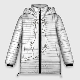 Женская зимняя куртка 3D с принтом Кот в городе Новоалтайск, верх — 100% полиэстер; подкладка — 100% полиэстер; утеплитель — 100% полиэстер | длина ниже бедра, силуэт Оверсайз. Есть воротник-стойка, отстегивающийся капюшон и ветрозащитная планка. 

Боковые карманы с листочкой на кнопках и внутренний карман на молнии | кот | котик | отдых | полосы. кровать | усталость