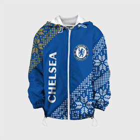 Детская куртка 3D с принтом CHELSEA F C - Новый Год в городе Новоалтайск, 100% полиэстер | застежка — молния, подол и капюшон оформлены резинкой с фиксаторами, по бокам — два кармана без застежек, один потайной карман на груди, плотность верхнего слоя — 90 г/м2; плотность флисового подклада — 260 г/м2 | chelsea | club | footbal | logo | год | знак | клуб | логотип | логотипы | новогодний | новый | символ | символы | форма | футбол | футбольная | футбольный | челси