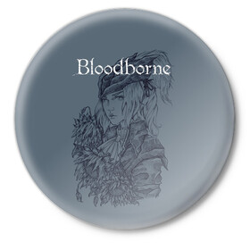 Значок с принтом Bloodborne в городе Новоалтайск,  металл | круглая форма, металлическая застежка в виде булавки | dark souls | demon souls | demons souls | demons souls remastered | git gud | гит гуд | дарк соулз | демон соулз