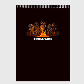 Скетчбук с принтом Souls-like в городе Новоалтайск, 100% бумага
 | 48 листов, плотность листов — 100 г/м2, плотность картонной обложки — 250 г/м2. Листы скреплены сверху удобной пружинной спиралью | dark souls | demon souls | demons souls | demons souls remastered | git gud | гит гуд | дарк соулз | демон соулз