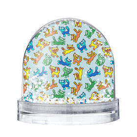 Снежный шар с принтом Разноцветные коты в городе Новоалтайск, Пластик | Изображение внутри шара печатается на глянцевой фотобумаге с двух сторон | 