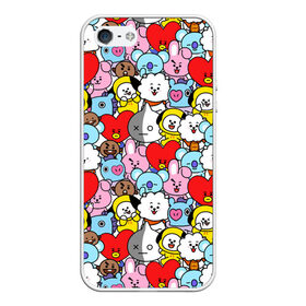 Чехол для iPhone 5/5S матовый с принтом BT21 / BTS в городе Новоалтайск, Силикон | Область печати: задняя сторона чехла, без боковых панелей | army | bt 21 | bt21 | bts | chimmy | cooky | koya | mang | rj | shooky | tata | van | арджей | бт21 | бтс | ван | коя | куки | манг | тата | чими | шоки