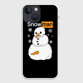 Чехол для iPhone 13 mini с принтом Снеговик в городе Новоалтайск,  |  | 2021 | brazzers | christmas | happy new year | marry christmas | marry x mas | new year | snow | snowman | winter | бразерс | браззерс | новогодний | новогодний свитер | новый год | пошлый | праздничный | снег | сне