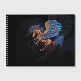 Альбом для рисования с принтом Pegasus wings в городе Новоалтайск, 100% бумага
 | матовая бумага, плотность 200 мг. | pegasus | винтаж | графика | животное | зверь | конь | крыло | крылья | лошадь | пегас | перо | перья | пони