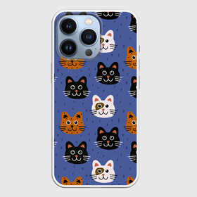 Чехол для iPhone 13 Pro с принтом Котики в городе Новоалтайск,  |  | Тематика изображения на принте: cat | арткот | кот | котики.кошки | коты арт | паттерн кот