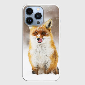 Чехол для iPhone 13 Pro с принтом Лиса в городе Новоалтайск,  |  | animal | fox | foxy | snow | winter | животное | животные | звери | зверь | зима | лиса | лисица | мороз | рыжая | снег | снежинка
