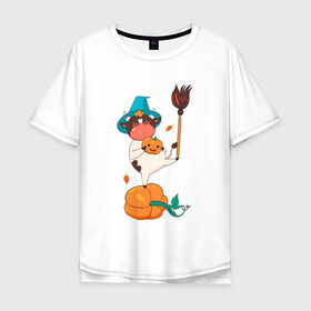 Мужская футболка хлопок Oversize с принтом Веселый бык в городе Новоалтайск, 100% хлопок | свободный крой, круглый ворот, “спинка” длиннее передней части | 