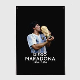 Постер с принтом Diego Maradona в городе Новоалтайск, 100% бумага
 | бумага, плотность 150 мг. Матовая, но за счет высокого коэффициента гладкости имеет небольшой блеск и дает на свету блики, но в отличии от глянцевой бумаги не покрыта лаком | 10 | 1960 | 2020 | argentina | barcelona | diego | football | legend | leo | lionel | maradona | messi | retro | rip | soccer | аргентина | барселона | бога | диего | легенда | лионель | марадона | месси | мяч | ретро | рука | форма | футбол