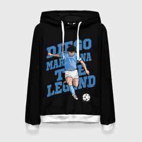 Женская толстовка 3D с принтом Diego Maradona в городе Новоалтайск, 100% полиэстер  | двухслойный капюшон со шнурком для регулировки, мягкие манжеты на рукавах и по низу толстовки, спереди карман-кенгуру с мягким внутренним слоем. | 10 | 1960 | 2020 | argentina | barcelona | diego | football | legend | leo | lionel | maradona | messi | retro | rip | soccer | аргентина | барселона | бога | диего | легенда | лионель | марадона | месси | мяч | ретро | рука | форма | футбол