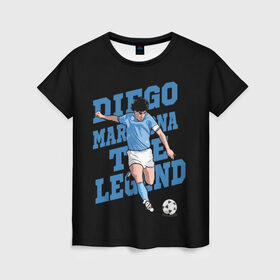 Женская футболка 3D с принтом Diego Maradona в городе Новоалтайск, 100% полиэфир ( синтетическое хлопкоподобное полотно) | прямой крой, круглый вырез горловины, длина до линии бедер | 10 | 1960 | 2020 | argentina | barcelona | diego | football | legend | leo | lionel | maradona | messi | retro | rip | soccer | аргентина | барселона | бога | диего | легенда | лионель | марадона | месси | мяч | ретро | рука | форма | футбол
