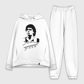 Женский костюм хлопок Oversize с принтом Diego Maradona в городе Новоалтайск,  |  | Тематика изображения на принте: 10 | 1960 | 2020 | argentina | barcelona | diego | football | legend | leo | lionel | maradona | messi | retro | rip | soccer | автограф | аргентина | барселона | бога | диего | легенда | лионель | марадона | месси | мяч | ретро | роспись | р